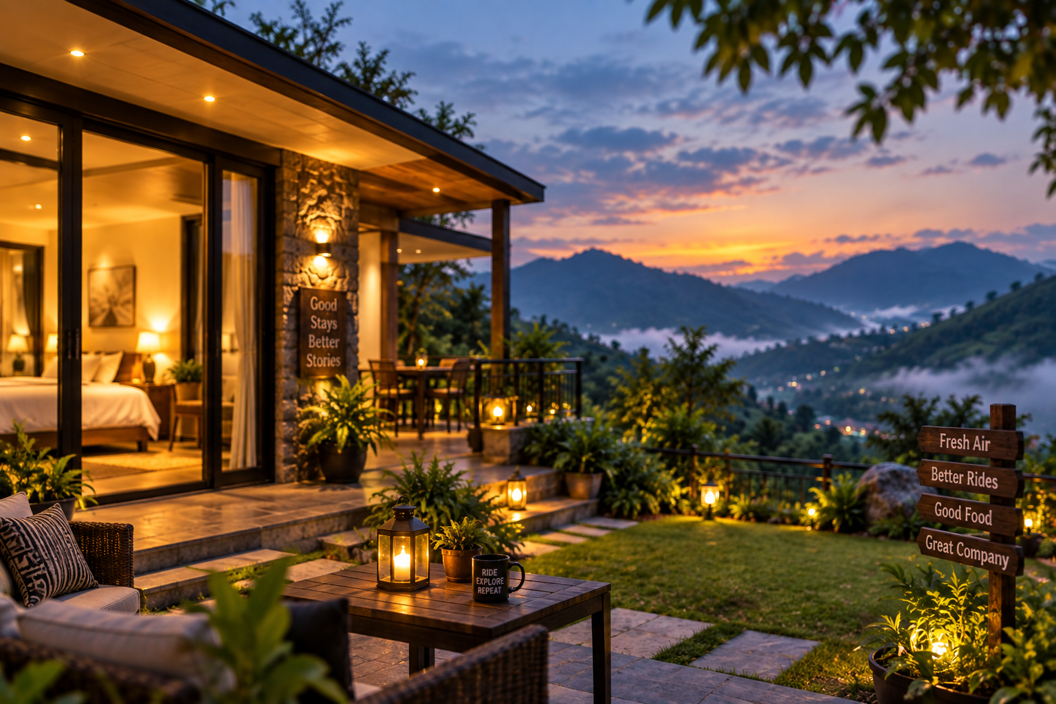 Nature retreat stay surrounded by mountains
