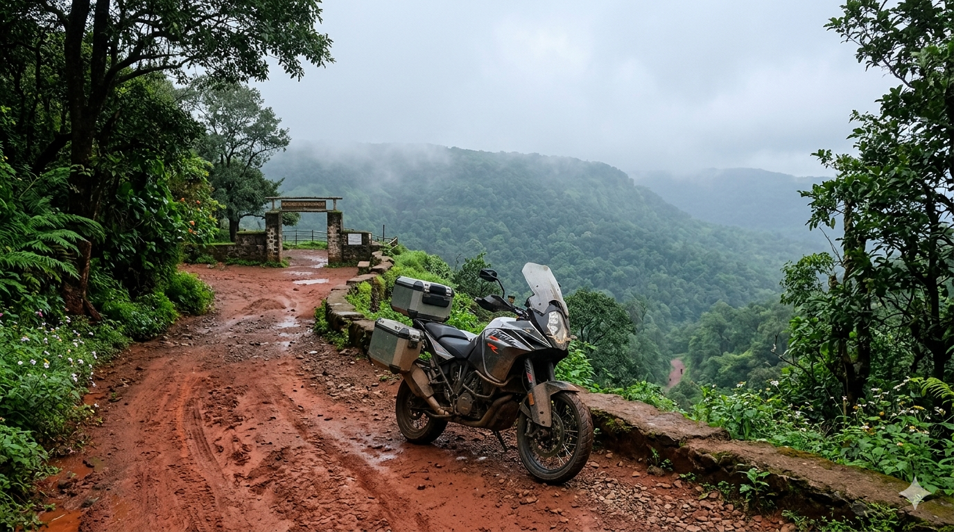 Scenic Matheran landscape and winding hill roads